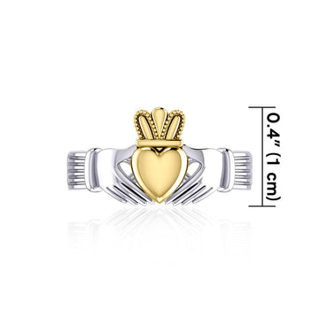 Infinity Claddagh Sterling Silver with Gold Accent Ring MRI1116 - Jewelry